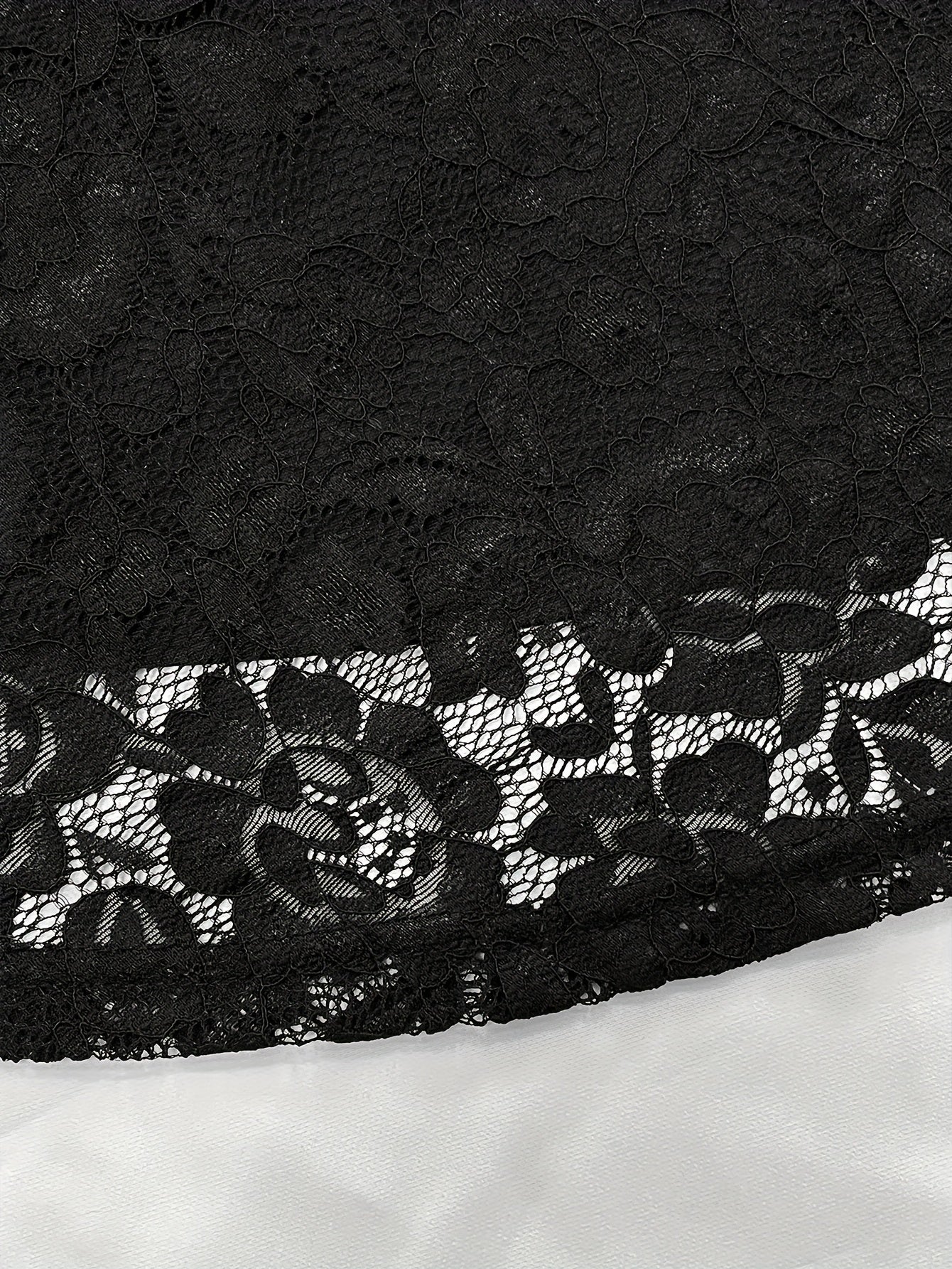Women'S Elegant Black Lace Trim A-Line Skirt - High-Waisted, Stretchy Polyester Blend, Perfect for Summer Parties & Vacations, Vacation Attire | Highwaisted Skirt | Polyester Blend