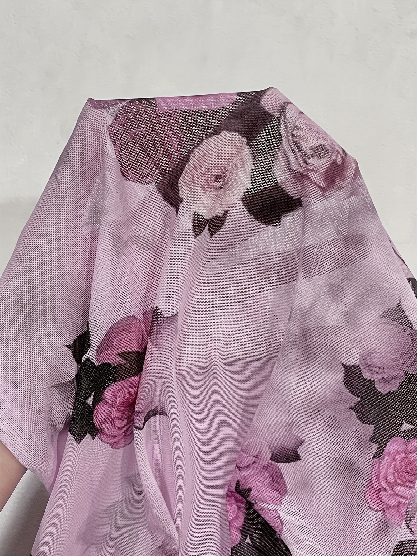 French-Style Casual Sexy Vacation Semi-Sheer Floral Bow Ruffled Long-Sleeve Women'S Top for Summer