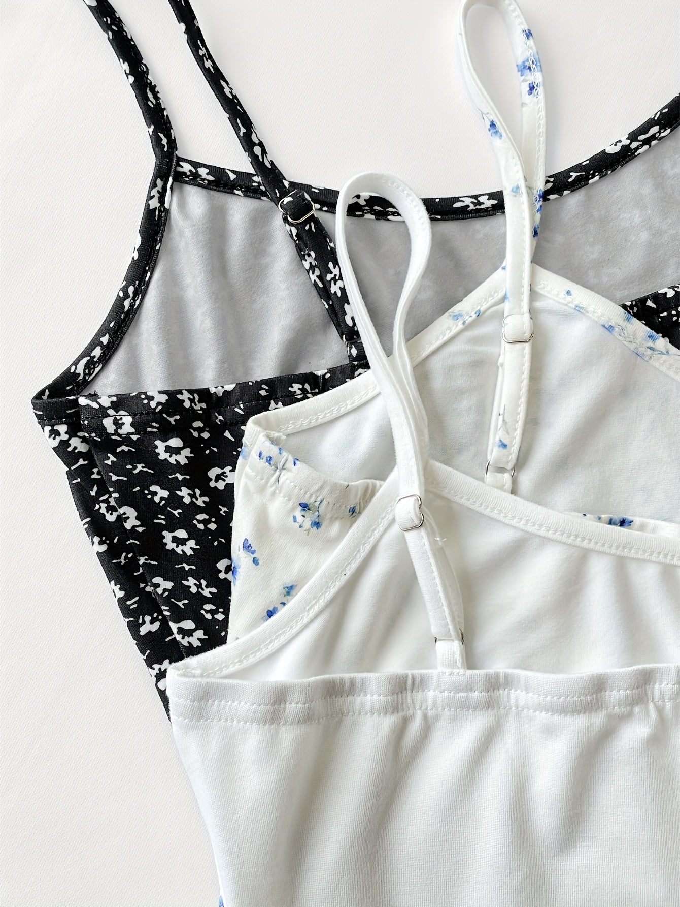 Summer Casual Women's Round Neck Camisole Short Vest Three-Piece Set