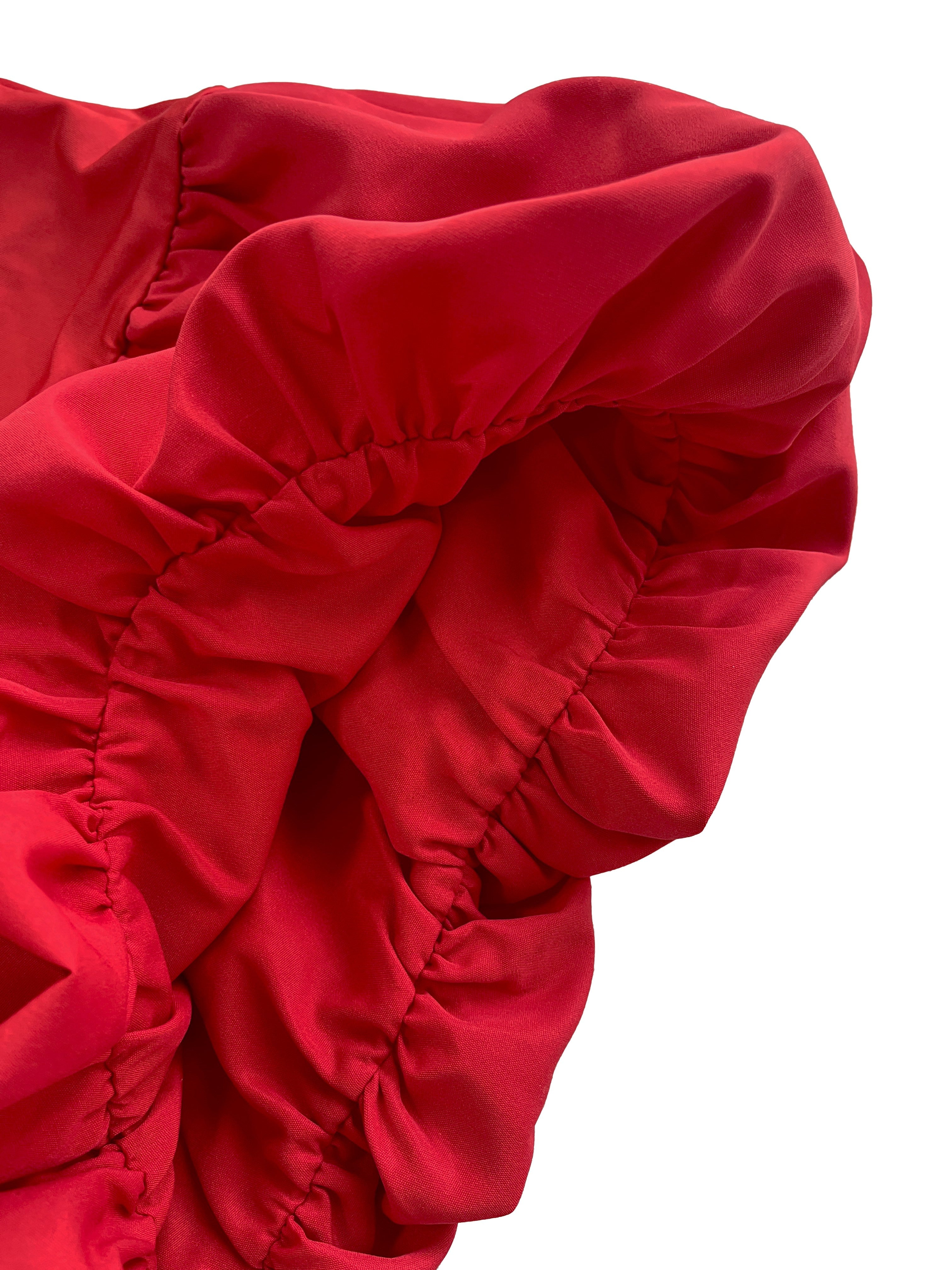 Women's High-Waisted A-Line Skirt - Stretchy Red Casual Summer Skirt with Flared Hem, Machine Washable Spring\u002FSummer Vacation Outfit