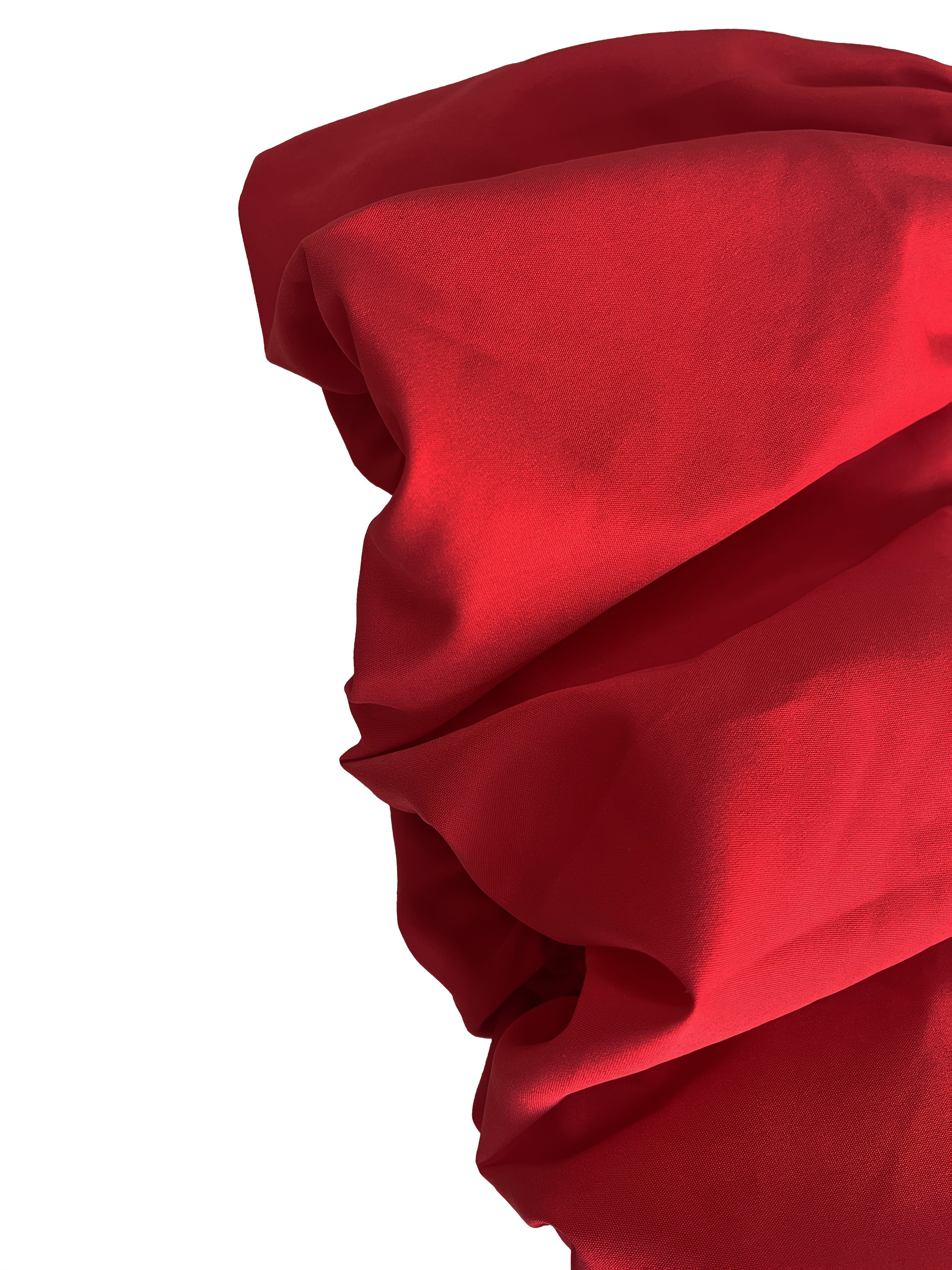 Women's High-Waisted A-Line Skirt - Stretchy Red Casual Summer Skirt with Flared Hem, Machine Washable Spring\u002FSummer Vacation Outfit